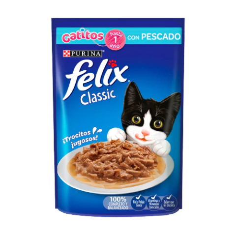 Alimento Húmedo Gatitos con Pescado Felix