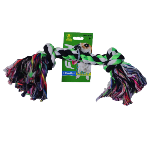 Juguete para perro soga de tela con dos nudos CanCat