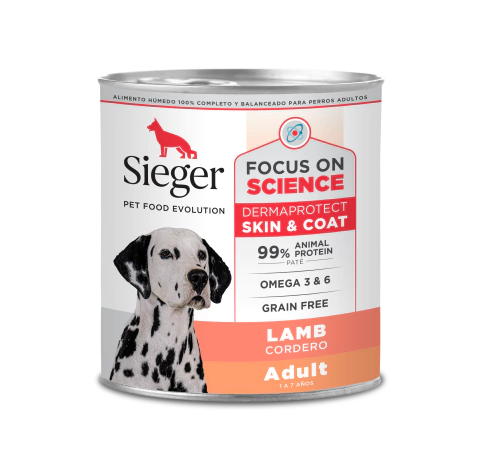 Alimento Húmedo Para Perro Sieger Lata Adult Dermaprotect 340gr