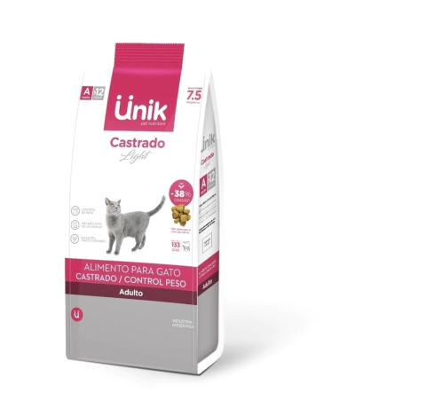 Alimento para gato control de peso/castrados Unik Light 2k