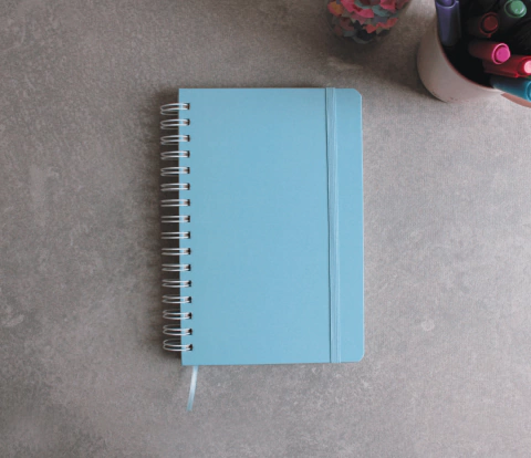 Caderno Espiral: Azul pastel