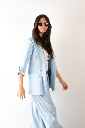 Blazer Belga De Lino Celeste thumbnail 3