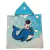 Toallón Poncho Infantil BALLENA CON ASTRONAUTA