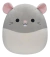 PELUCHE SQUISHMALLOWS GREY WHITE RAT 30 CMS