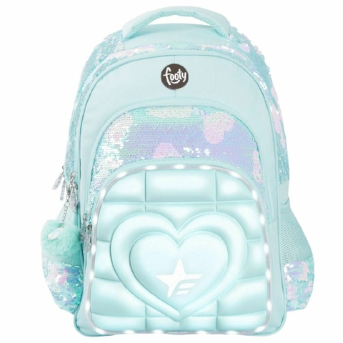 MOCHILA ESPALDA 18" SUPER HEART AQUA - comprar online