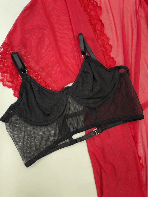 CORPIÑO CORSET NEGRO CON ARO