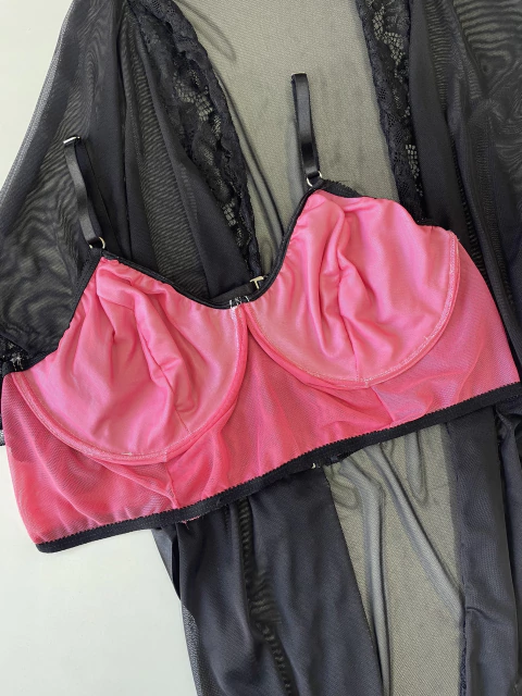 CORPIÑO CORSET ROSA CON ARO