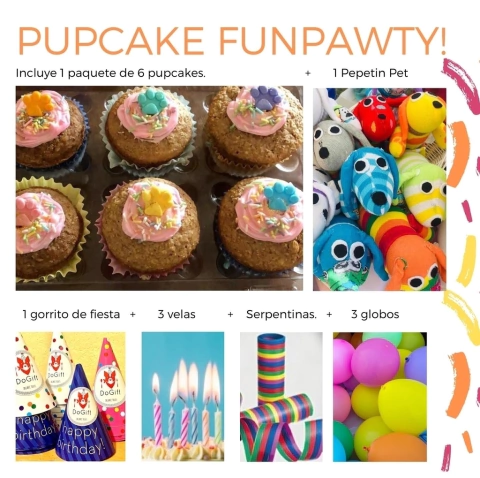 Kit Pupcake FunPawty +1 Juguete Pepetin + kit de fiesta
