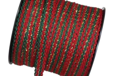 FITA PASSANAMARIA VERMELHO E VERDE TRANCINHA ( 1.3 CM ) - Cris Fitas