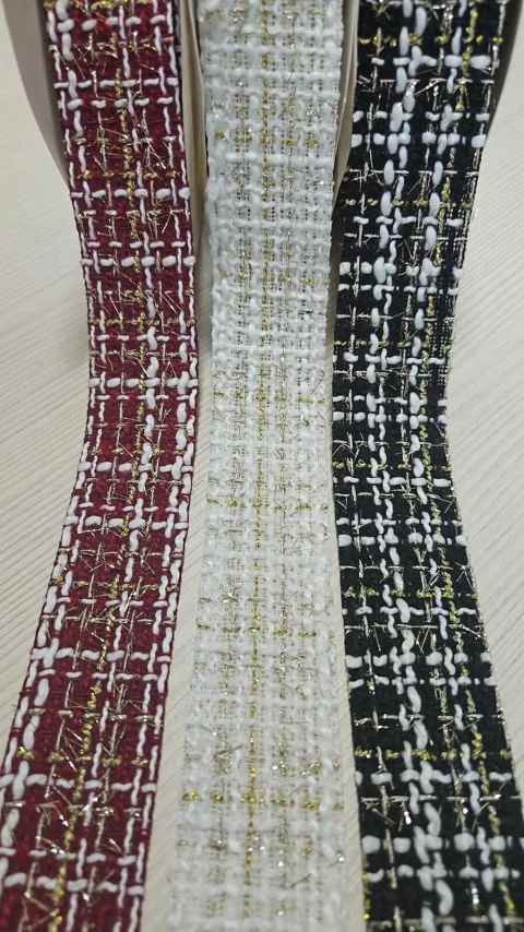 FITA TWEED COM FIO DOURADO (38MM) - 1 METRO