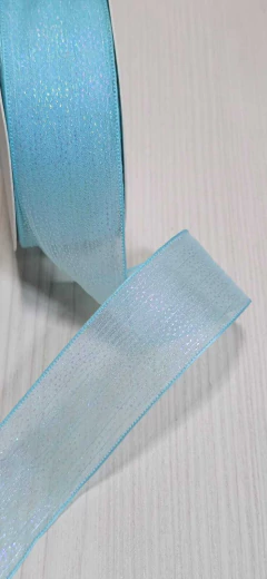 FITA ORGANZA COM BRILHO (38MM) - 1 METRO - Cris Fitas