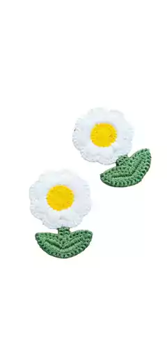 APLIQUE FLOR MARGARIDA CROCHE - 2 UNIDADES na internet
