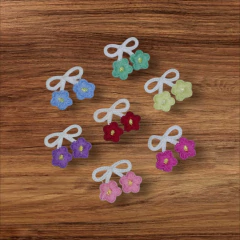 APLIQUE BORDADO LACO FLOR DUPLA 3CM - 1 UNIDADE