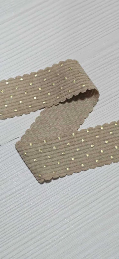FITA VELUDO COTELE TRABALHADO COM PONTO DOURADO (38MM) - 1 METRO - comprar online