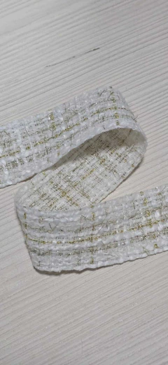 FITA TWEED COM FIO DOURADO (38MM) - 1 METRO - Cris Fitas