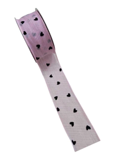 FITA ORGANZA COM DETALES EM VELUDO (38MM) - 1 METRO