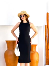 Vestido Canelado Midi Gola Alta 13501001