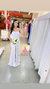 Vestido Longo Detalhado com Fenda Branco na internet