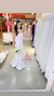 Vestido Longo Detalhado com Fenda Branco