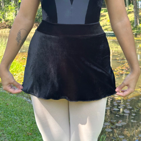 Saia de Veludo - Preto - comprar online