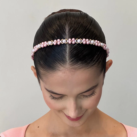 faixa coque bailarina ballet clássico rosa