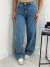 CALÇA WIDE LEG JEANS BÁSICA MARMORIZADA na internet