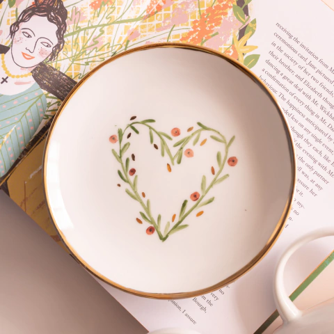 Prato 15cm Coração floral