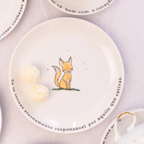Prato Sobremesa Raposa Pequeno Príncipe