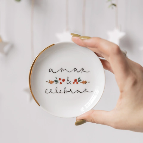 Prato 9cm Pires Amar e Celebrar