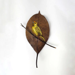 Canário-da-terra | moldura 18x18cm preta