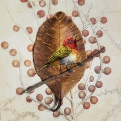 Rufous-headed Tanager | white frame 18x18 cm