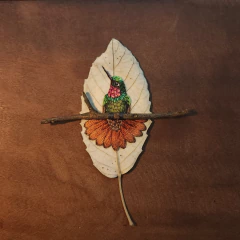 Beija-flor-rubi | moldura 18x18cm - comprar online