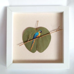 arara-canindé | moldura 24x24cm branca - buy online