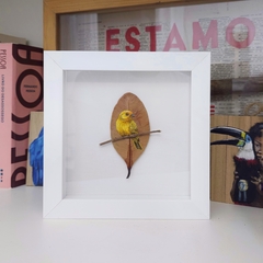 Saffron Finch | white frame 18x18 cm - buy online