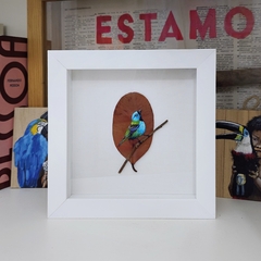 Green-headed Tanager | white frame 18x18 cm - buy online