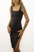 Vestido Ada Midi com Fenda - Preto - Bruna Bohac Store
