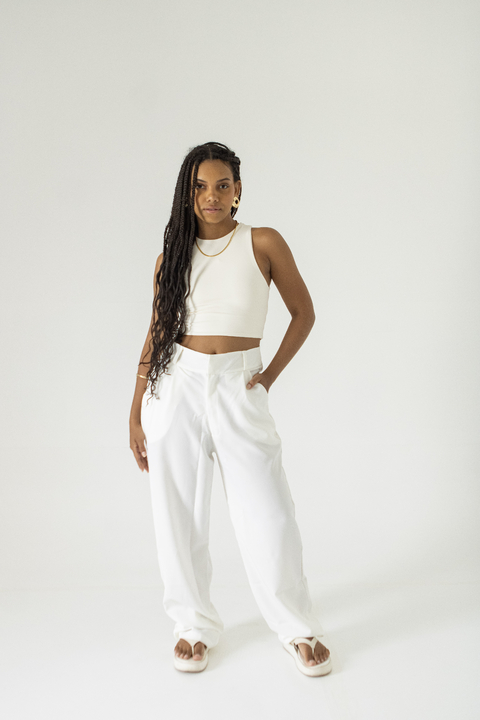 Calça Tradicional Lara - Off White - comprar online