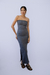 Vestido Tubinho longo fenda lateral - Cinza