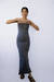 Vestido Tubinho longo fenda lateral - Cinza - Bruna Bohac Store