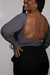 Body Anne manga longa - Cinza - comprar online