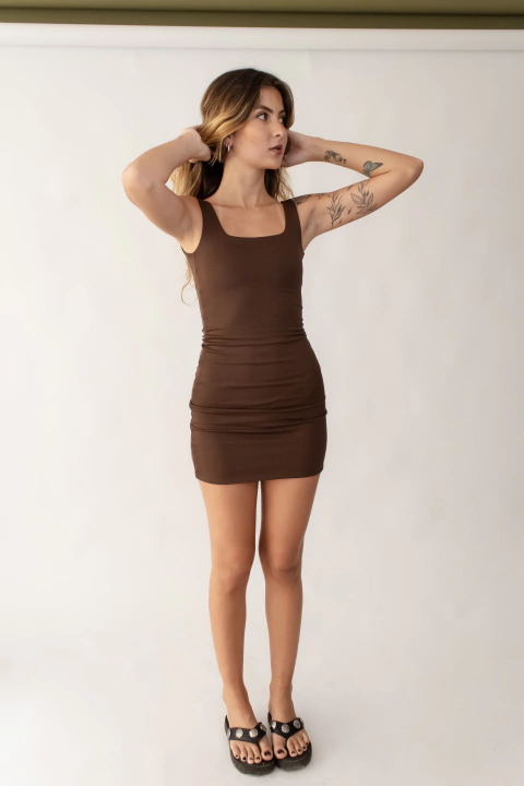 Vestido Ada Mini - Marrom