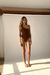 Body Nula Manga - Marrom - comprar online