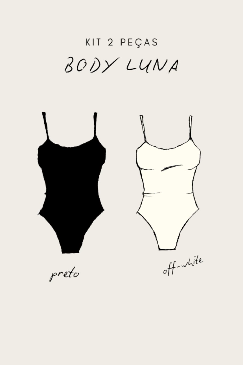 Kit Body Luna 2 peças (preto e off-white) - comprar online