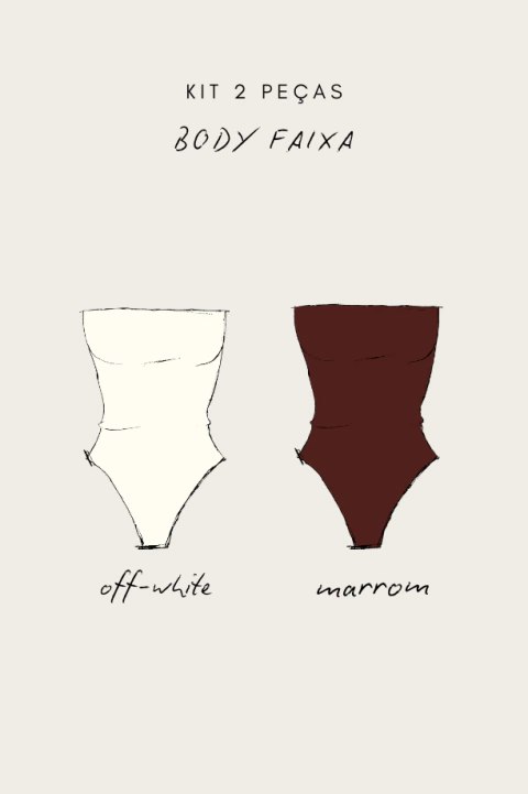 Kit Body Faixa 2 Peças (off-white e marrom) - comprar online