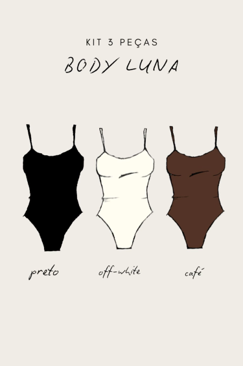 Kit Body Luna 3 Peças (Preto, off-white, marrom) - comprar online