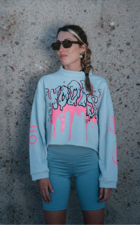 Buzo Crop Celeste