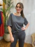 Conjunto Virgínia Grafite Pesponto Branco - Vanderlei Lima Moda Feminina