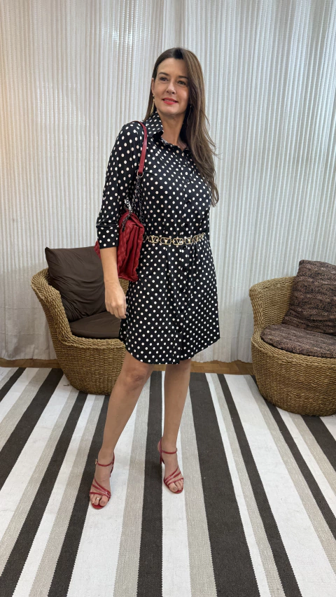 Chemise Mey Estampa Poá - comprar online