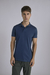 POLO AZUL 1 BOTON PREMIUM PIMA PERUANO - comprar online