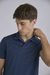 POLO AZUL 1 BOTON PREMIUM PIMA PERUANO en internet